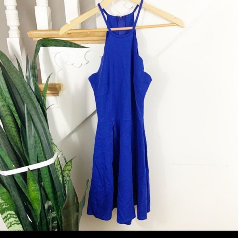 Charlotte Russe Blue Scalloped mini dress sz S